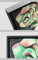Art mural moderne imprimé à l'aquarelle de fleurs avec cadre flottant noir et toile - Couleurs vives résistantes à l'eau