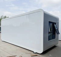 Maison préfabriquée en capsule Apple noire de 40 pieds, maison mobile moderne de petite taille pour hôtel de villégiature, maison préfabriquée modulaire