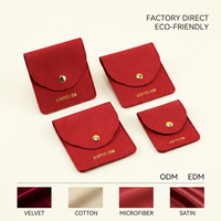 Pochette de luxe en microfibre suédée avec logo personnalisé pour bijoux, sac cadeau anti-poussière en velours doux avec rabat pour colliers, bracelets et boîtes
