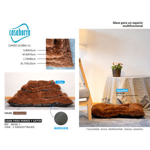 Juego de Cama para Mascotas Casahorra Chocolate 4 Tamaños Base Antideslizante para Perros y Gatos - Product Image 1