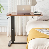 Bureau moderne et tendance en bois, réglable en hauteur pneumatiquement, avec interface USB, design carré pliable et mobile pour chambre et bureau