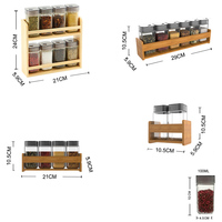 Offre Spéciale : Ensemble de 8 pots à épices minimalistes détachables avec support en bois et couvercles à clapet pour la cuisine