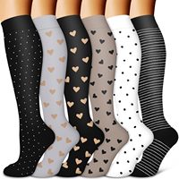 Kaos Kaki Kompresi Setinggi Lutut untuk Wanita Pria, Bernapas, untuk Olahraga, Perjalanan, Perawat, Lari, Stoking Penyangga, Logo Custom, Supplier OEM