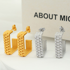 Pendientes de Moda para Mujer, Chapados en Oro, con Forma de Estrella Triangular Cuadrada, Joyería Geométrica para Fiesta - Product Image 3