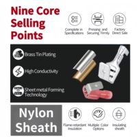 CNXI 500 pièces PBDFNYD Connecteurs à déconnexion rapide à double sertissage, connecteurs à bout, isolés en nylon, en laiton, mâle et femelle, bornes à fourche