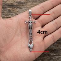 Pendentif poignard en acier inoxydable, mini-sceau de dragon, breloque collier épée pour hommes et femmes, idée cadeau amulette gothique
