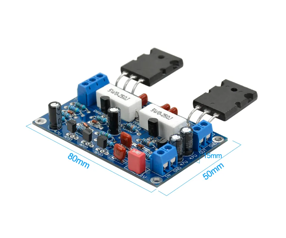 100W 2SC5200+2SA1943 Audio Amplifier Board Mono Channel HIFI Power Amplifier Board Dual DC35V