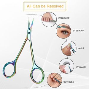 Tijeras de belleza con punta afilada, tijeras de acero inoxidable para cutículas, uñas, manicura, pedicura, cejas, vello de nariz, para mujeres y hombres - Product Image 5