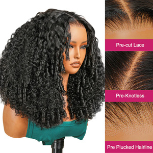 13x4 250 densité <span class=keywords><strong>Bumb</strong></span> perruque bouclée cheveux humains Hd pleine dentelle avant perruque vendeur brut indien vierge dentelle frontale perruque pour les femmes noires - Product Image 6