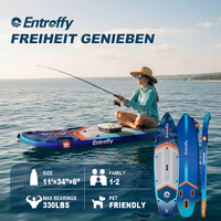 Kit complet de planche à pagaie gonflable SUP avec pompe à pagaie réglable de la série Ruilang d'ENTROFFY pour les voyages et l'aventure