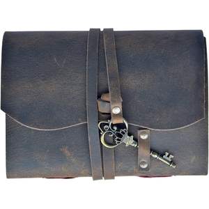 Diario de cuero Vintage hecho a mano 7x5 Deckle Edge Paper Key Bound Bloc de notas diario regalo para hombres y mujeres - Product Image 2