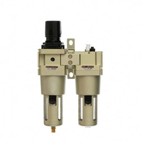 XMC-Regulador de filtro de humedad de aire comprimido FRL neumático de 2 piezas, lubricador, bobina de solenoide, filtro de compresor