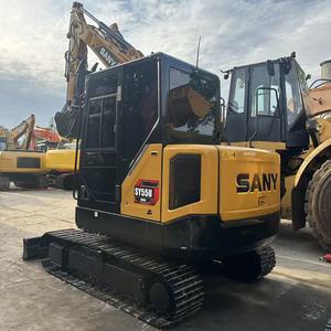 Miniexcavadora de orugas SANY SY55U de 5.5 toneladas, modelo SY55C de alta eficiencia con pulgar hidráulico y acoplador rápido - Product Image 4