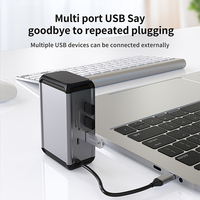 Extension d'adaptateur de bureau vertical 12 en 1 Déverrouiller la nouvelle méthode de lecture Interface double face HDMI PD USB C Hub Docking Station