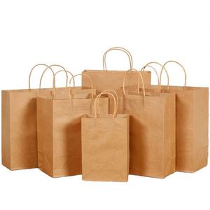 Sac en papier personnalisé avec votre propre logo, brun, blanc, noir, sac en kraft en gros pour restaurant, à emporter, sac de shopping - Product Image 4