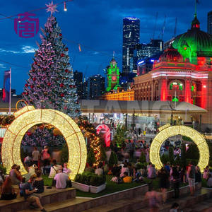 Arco de Navidad LED Circular 3D Personalizable con Motivos Luminosos, IP65 Impermeable, para Iluminación Navideña e Interior/Exterior de Jardines - Product Image 2