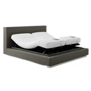 Cama Inteligente Eléctrica Ajustable de Madera Duradera de Alta Calidad con Control Remoto Inalámbrico y Masaje para Dormitorio de Apartamento Moderno - Product Image 1