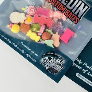 Emballage personnalisé pour appâts de pêche en plastique, pochette plate avec fermeture éclair refermable, trou euro, conception de scellement sur 3 côtés - Product Image 5