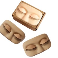 Nouveauté, petite tête carrée amovible en silicone pour l'entraînement à l'extension des cils, tête de mannequin avec visage plat