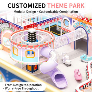 Aire de jeux intérieure à thème cirque vintage avec piscine à balles, toboggan et structure d'escalade pour centre de divertissement pour enfants - Product Image 5