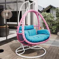 Fauteuil suspendu double en rotin moderne avec coussin imperméable - Utilisation en extérieur, patio et balcon