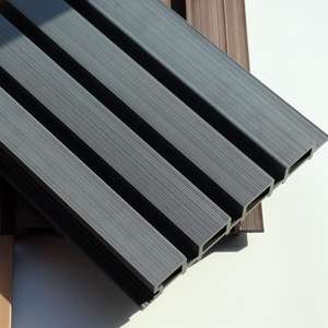 Panneaux de revêtement mural en <span class=keywords><strong>bois</strong></span> composite WPC <span class=keywords><strong>gris</strong></span> imperméable pour extérieur, clôture décorative pour la décoration des murs de jardin - Product Image 2