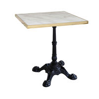 (SP-RT598) Table de salle à manger Uptop en acier inoxydable doré, tables de restaurant, tables carrées de restaurant, table de café en marbre artificiel