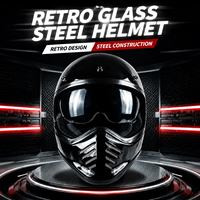 Casque de moto intégral blanc classique avec visière solaire intégrée pour adultes, équipement de protection vintage pour motards Cafe Racer Cruiser