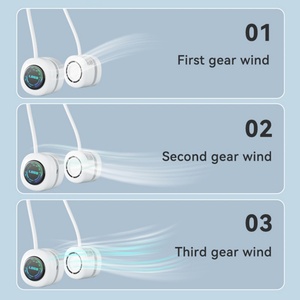 Rechargeable Portable Neck Fan USB Outdoor Bladeless Electric Fans Camping <b>Wireless</b> Mini Fan with LED <b>Lights</b> Stylish Air Cooler - Product Image 5