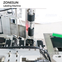 Machine d'étiquetage automatique ZONESUN ZS-TB822X pour bouteilles carrées, avec étiquetage enveloppant du couvercle, des bords et des côtés, pour étiquettes adhésives.