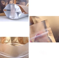 Sachets Doypack Imprimés en Mylar Doré Métallisé PE de Qualité Alimentaire avec Fermeture Zip Colorée, Épaisseur 16C, en Feuille d'Aluminium Anti-Humidité