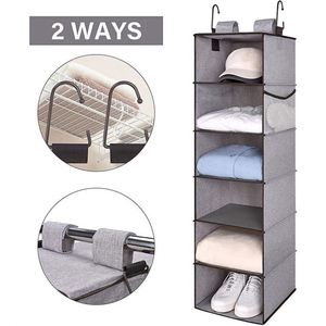 Foldable Custom Manufacturer Hanging Organizer Storage <b>Wardrobe</b> 6 Layers Non-Woven Fabric Closet Organizer - Product Image 4