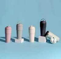 Flacon à vide en acier inoxydable de qualité militaire infusé de céramique de 25 oz Technologie thermique 24H Système de paille anti-fuite breveté Hot