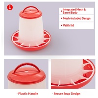 Système d'alimentation automatique pour poulets, bac à nourriture en maille épaisse pour l'élevage de volailles - Couleurs rouge/blanc/jaune