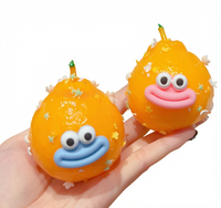 Jouet anti-stress amusant en TPR, simulation de bouche grande et moche, orange, à presser