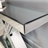 Vente en gros d'usine de meubles de couloir d'entrée grande table console victorienne en verre écrasé de diamants meubles de salon