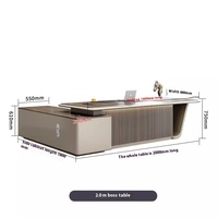 Élégant bureau de luxe léger en acajou et acier Table de superviseur simple et moderne pour directeur exécutif