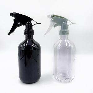 Botellas Vacías de 300ml y 500ml, Blancas, Ámbar, Verdes, Transparentes, Esmeriladas, para Cuidado Diario, Botellas Redondas Boston Recargables de Plástico PET con Pulverizador - Product Image 6