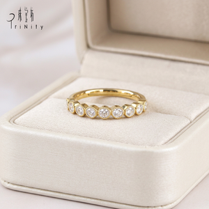 ผู้ผลิตขายส่งยอดนิยม ส่งออกแหวนทองคำแท้ 18K ประดับเพชรแท้ธรรมชาติ แหวนแบบซ้อนได้หลากสี ทำด้วยมือ - Product Image 4