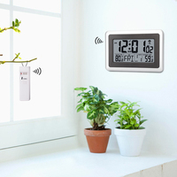 Horloge murale numérique grand écran LCD à commande radio, atomique, intérieure/extérieure, avec capteur sans fil de température et calendrier, pour bureau et maison – Approvisionnement direct usine