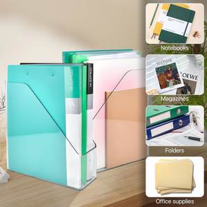 Clear PET Vertical Magazine Rack Plastic Desk Organizer Basic <b>File</b> <b>Folder</b> for Clear Document & <b>Folder</b> Storage <b>File</b> Holder - Product Image 4