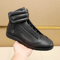 Chaussures de sport décontractées, baskets montantes, chaussures de marche tendance pour hommes, en cuir véritable, confortables