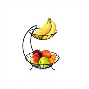 Unique Design Iron Fruits <b>Basket</b> For Dining <b>Table</b> And Kitchenware Vegetable Fruits Storage <b>Basket</b> With 2 Tier - Product Image 1