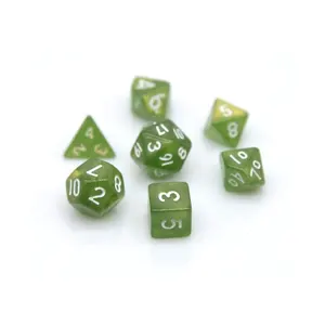 Ensemble de dés de jeu de rôle polyédriques miniatures HS 10 mm D4-D20, petits dés de jeu de société DND en métal, bois et acrylique - Product Image 6