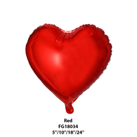 Ballons Cœur Rouge Foncé Mat en Aluminium de 18 Pouces pour la Saint-Valentin, Style Amour Romantique, Noël, Pâques, Fungram - Vente en Gros
