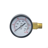 Hot Sales Double-An Y60 Axial Radial Black Steel Shell Brass Connection Bourdon Tube 0-250bar Carbon Dioxide Pressure Gauge