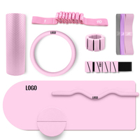 Ensemble de fitness personnalisé pour la gym, accessoires de yoga et de Pilates, ballon de yoga, barre de yoga, haltères en caoutchouc naturel, anneaux de musculation, tapis de yoga