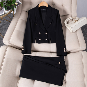 2411 ensemble de bureau élégant pour femmes tailleur-<span class=keywords><strong>pantalon</strong></span> à double boutonnage avec décoration de bouton pour les fêtes d'affaires événements formels - Product Image 4