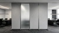 Cloison de séparation personnalisée pour bureau, entreprise, maison, écran de confidentialité mobile pliable à 4 panneaux avec roulettes