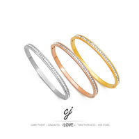 Bracelet en acier inoxydable Carline, bracelet en zircon, bracelet carré en zircon, bracelet en zircon de 4 mm, bracelet minimaliste pour femmes